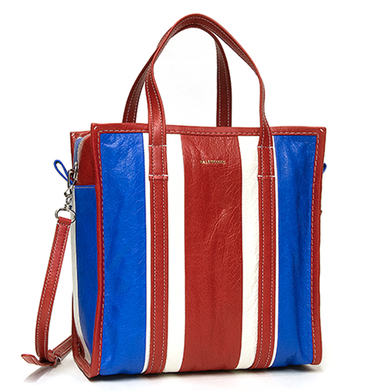 balenciaga/巴黎世家 女包 19秋冬新款女士中号 红白蓝拼色拉链皮革