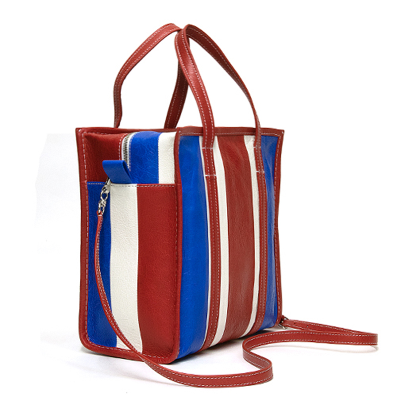 balenciaga/巴黎世家 女包 19秋冬新款女士中号 红白蓝拼色拉链皮革