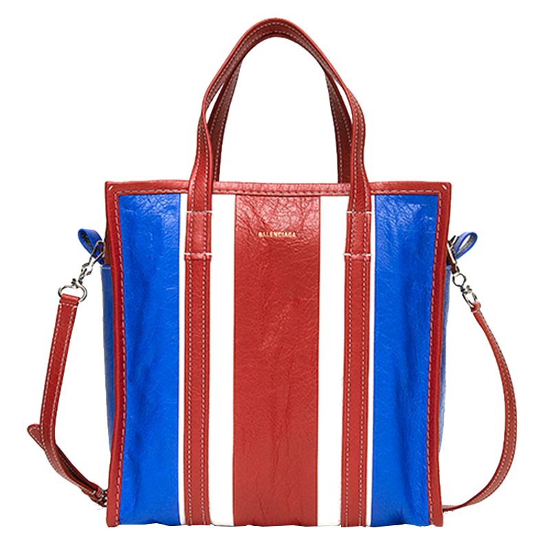 balenciaga/巴黎世家 女包 19秋冬新款女士中号 红白蓝拼色拉链皮革