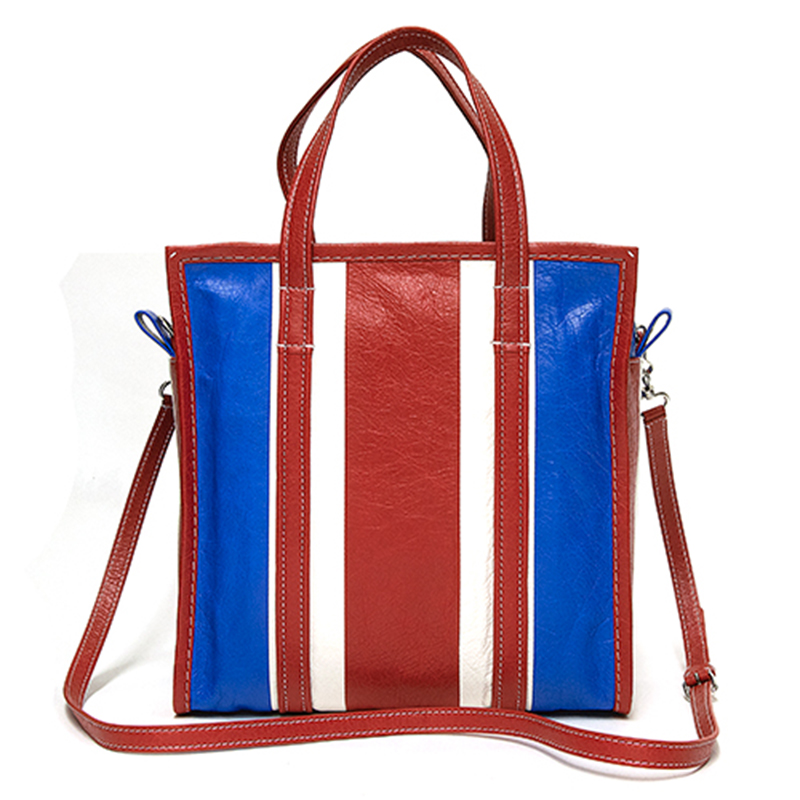 balenciaga/巴黎世家 女包 19秋冬新款女士中号 红白蓝拼色拉链皮革