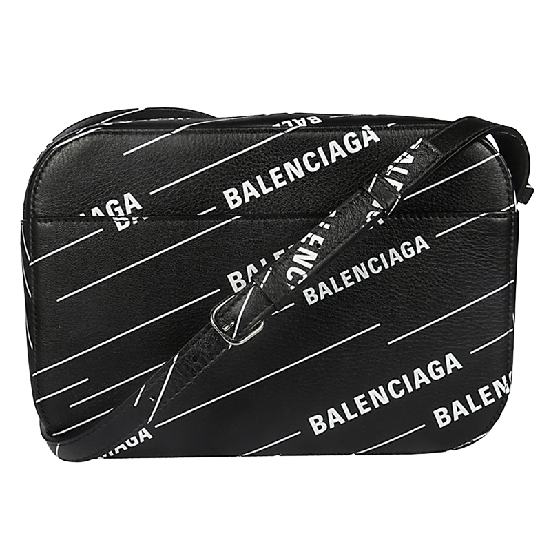 balenciaga/巴黎世家 单肩包热卖款女士中号 黑色字母logo皮革时尚