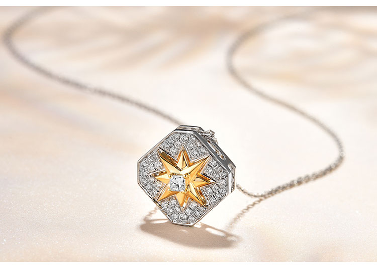 daisy fellowes/黛西法罗 八芒星系列项饰 女士18k金时尚八芒星塔罗牌