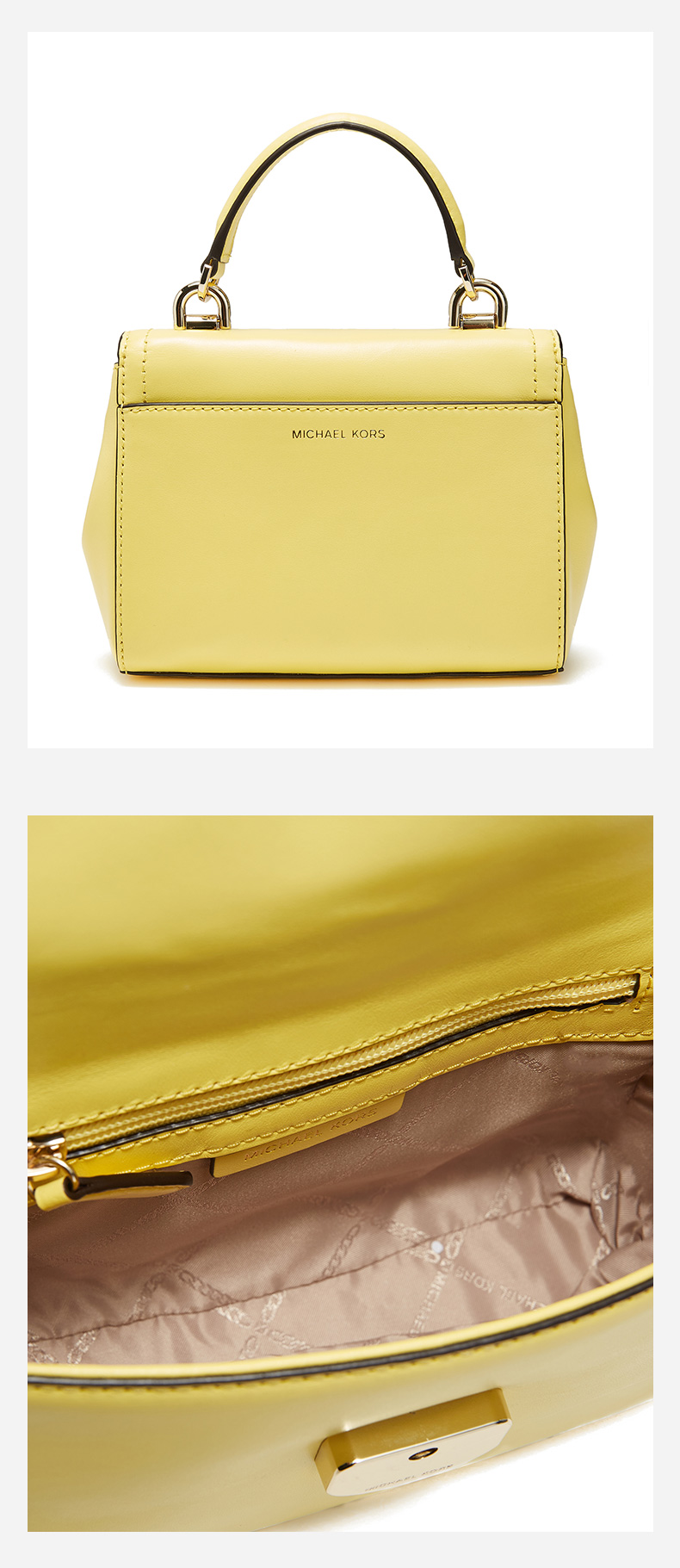 michaelkors/迈克·科尔斯mk女士明黄色牛皮单肩斜挎包32t8tf5m1l