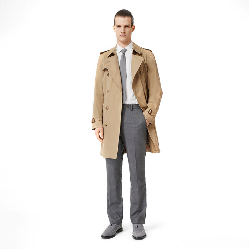 burberry/博柏利 男装风衣经典kensington heritage系列男士蜂蜜色中