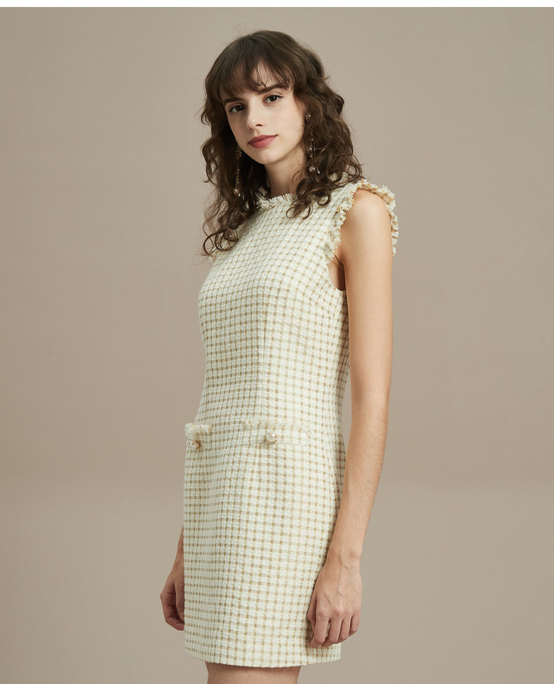 bebe/bebe 【designer womenwear】2019冬季新品 女士连衣裙 黄白格子