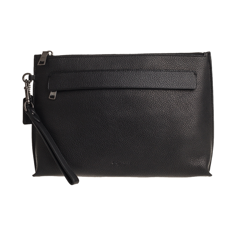 coach/蔻驰 19秋冬 奥莱款中号男士牛皮革手拿包腕包f28614blk