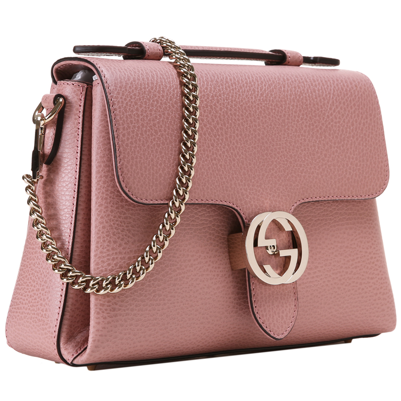 gucci/古驰 女士粉色牛皮邮差风琴包 510302 cao0g 5806粉色系