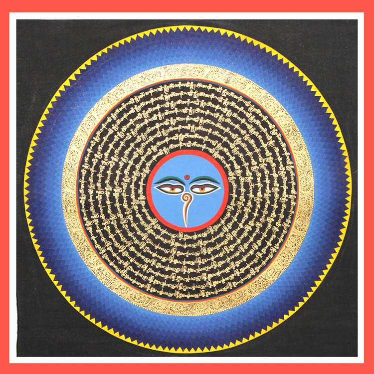 jinxuanzi金玄紫佛眼护身吉祥咒唐卡含画框赠送高贵雅金铝合金装裱框