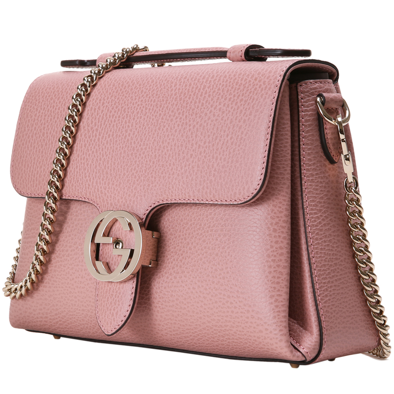 gucci/古驰 女士粉色牛皮邮差风琴包 510302 cao0g 5806粉色系