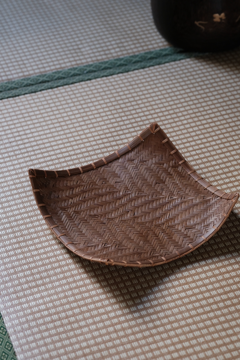 bambooart/竹矣 日式 竹编四角盘 果盘 空间装饰