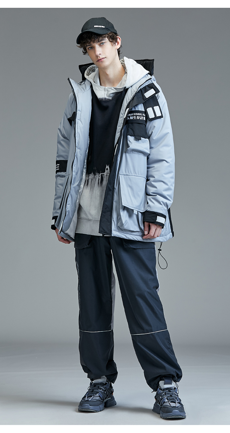 guuka潮牌 冬季棉服 男士 工装棉衣 运动外套 多口袋 拉链 潮外套