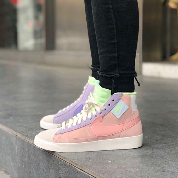 nike 耐克 blazer mid開拓者女子拼色中幫解構拉鍊休閒板鞋 cq7786