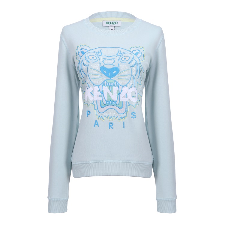 kenzo/高田贤三 灰色浅蓝色 圆领经典虎头 女卫衣 f962sw7054xa