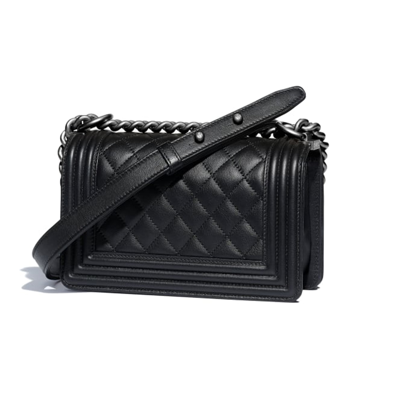 chanel/香奈儿 le boy 经典款 复古银扣 小号链条单肩包 斜挎包【海外