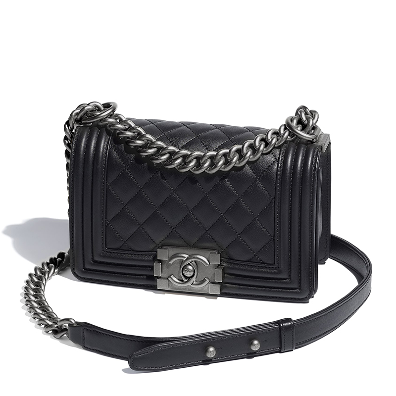 chanel/香奈儿 le boy 经典款 复古银扣 小号链条单