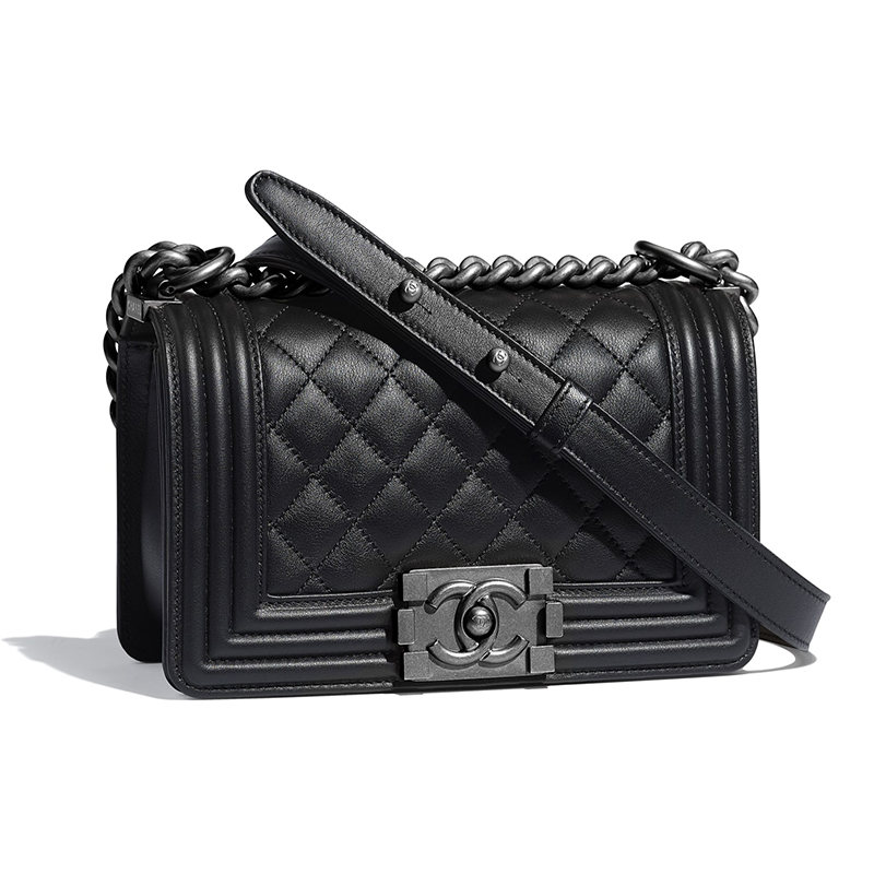 chanel/香奈儿 le boy 经典款 复古银扣 小号链条单肩包 斜挎包【海外