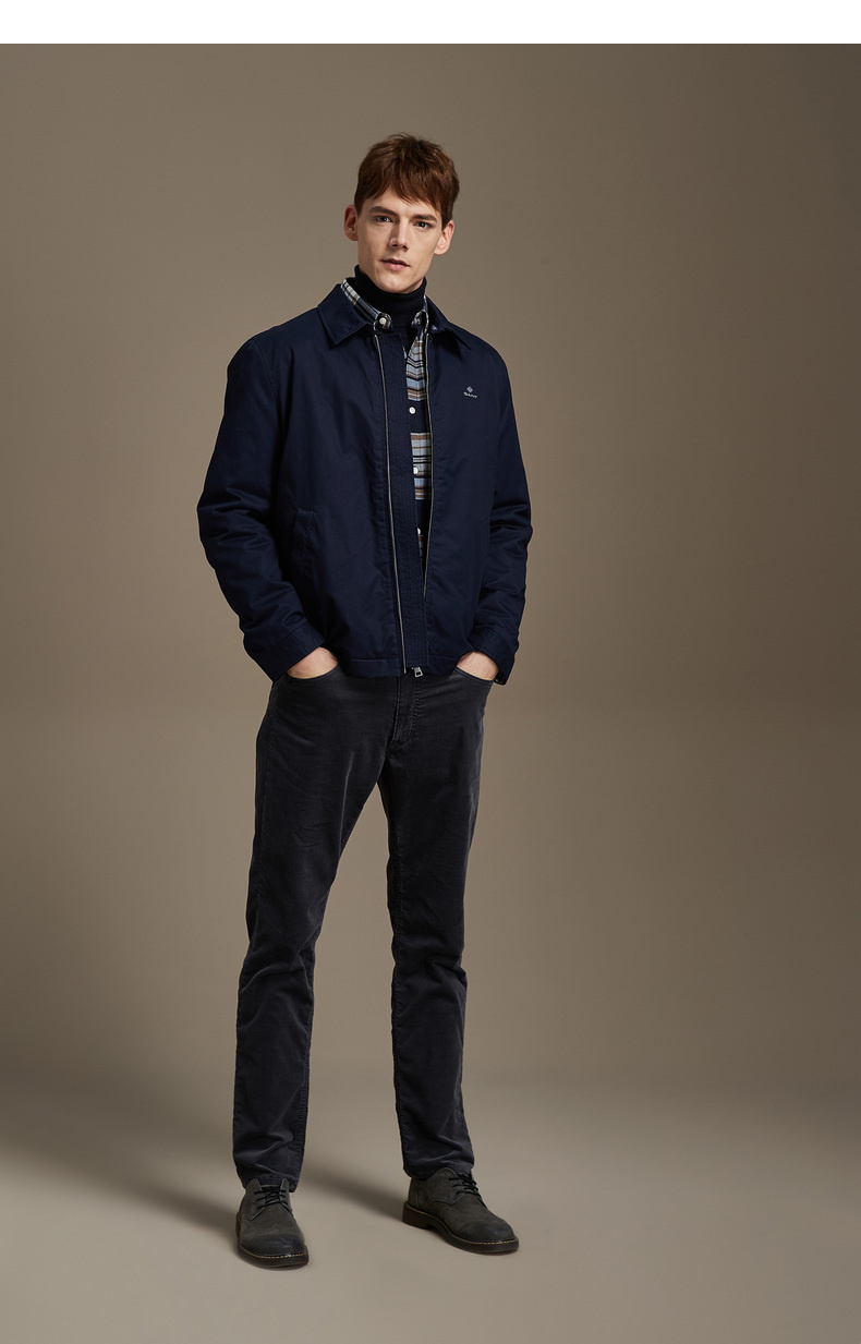 gant/甘特 2019秋冬新品 男士棉服 净色翻领棉服夹克防风短外套
