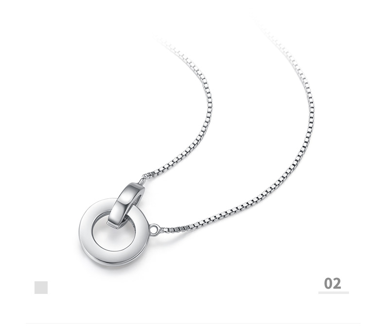 chow tai seng/周大生s925银套链女款圈圈圆圆银套链锁骨链正品送礼