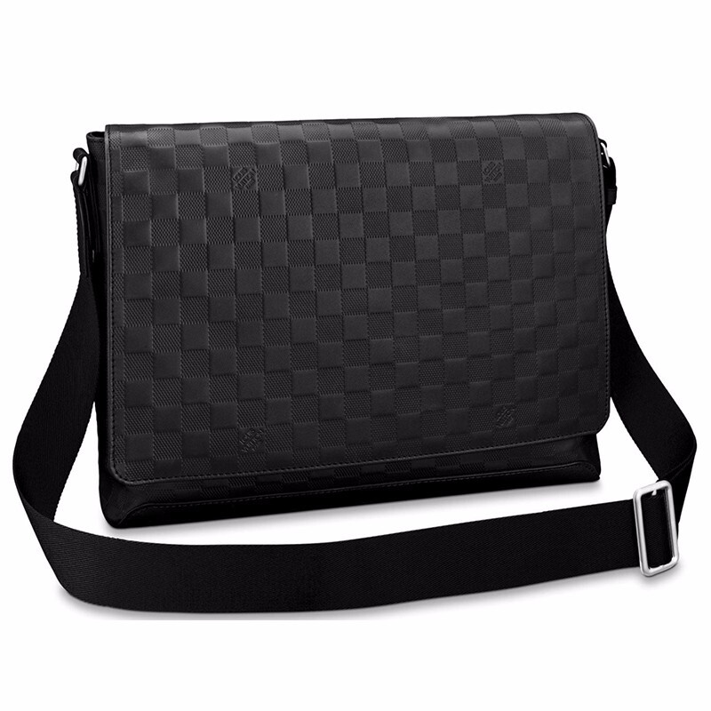 中号手袋 斜挎包 单肩包 lv男包district老花棋盘格单肩斜挎邮差包