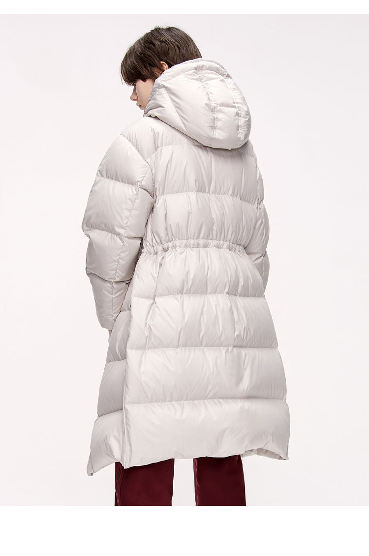 摩安珂女士羽绒服2019冬季新品连帽抽绳收腰白鸭绒羽绒服mai4ein001