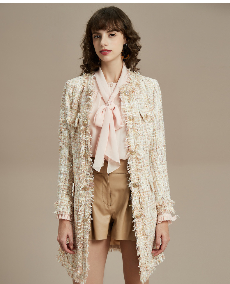 bebe/bebe 【designer womenwear】2019冬季新品 女士大衣 修身粗花呢