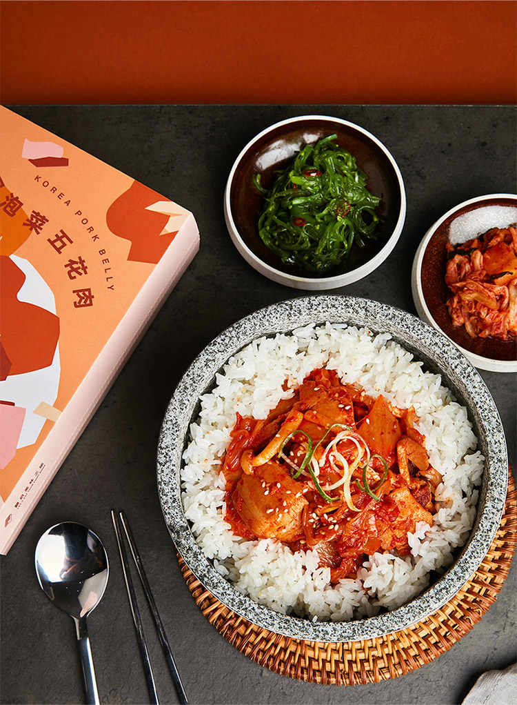 【新品】cp/韩国泡菜五花肉饭 4盒装 440g/盒 微波速食 方便米饭