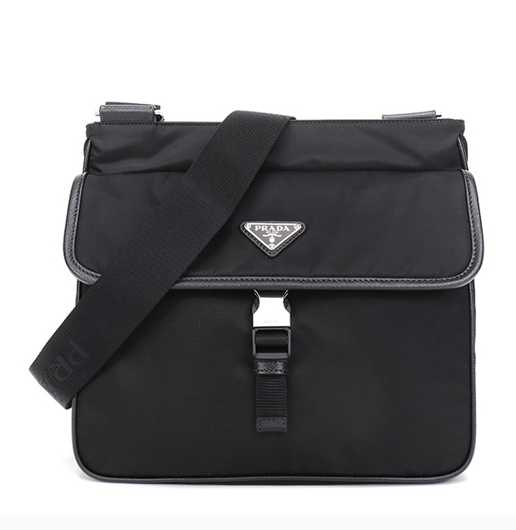 prada/普拉达 男士经典尼龙黑色商务休闲单肩包斜挎包男包