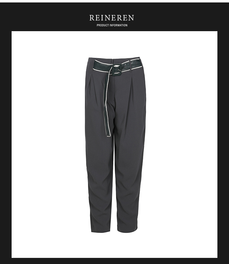 reineren/reineren 小众腰带撞色长裤 女士休闲裤 ap007803w