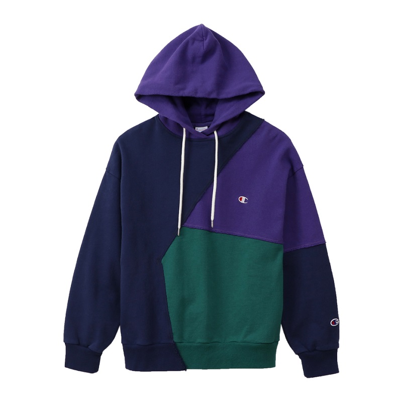 日版champion 拼色帽衫卫衣 女款 19fw秋冬新款 冠军cw-q109