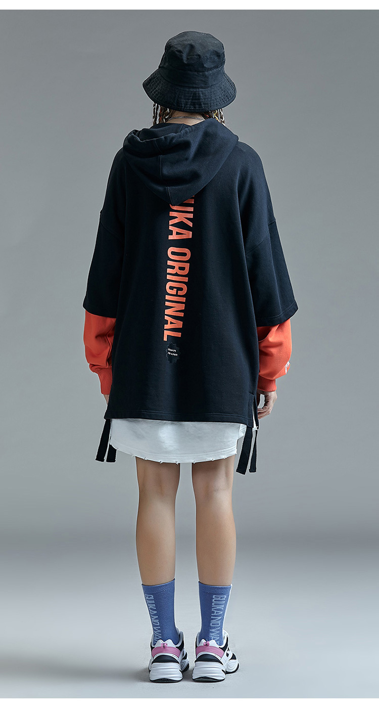 guuka 潮牌 卫衣女 运动卫衣 黑色 情侣卫衣 休闲 宽松 愤怒熊 潮 假