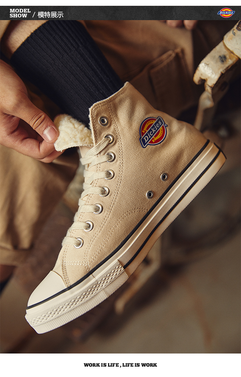 dickies女鞋新款男高帮帆布鞋学生百搭情侣休闲鞋板鞋19
