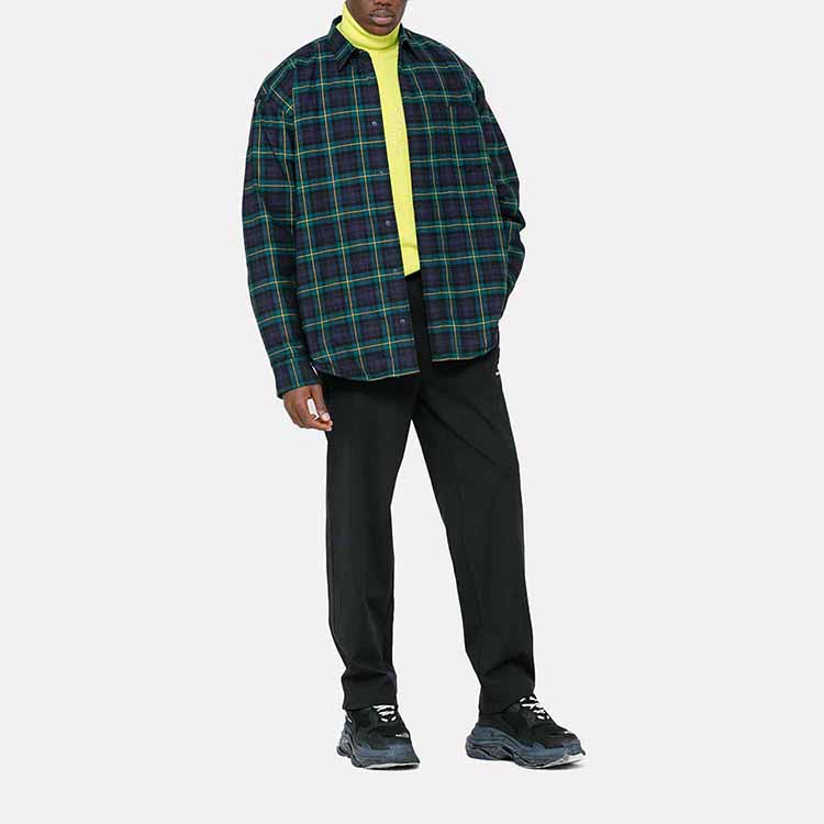 19aw balenciaga/巴黎世家 男士格纹长袖衬衫 594900-tgm11-3258(包邮
