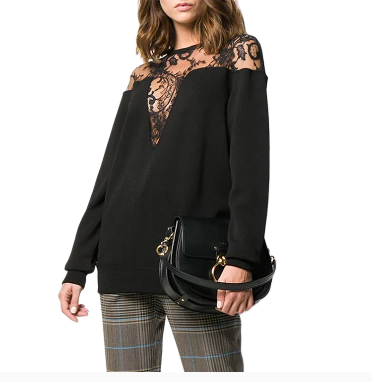 【包邮包税】givenchy/纪梵希 20春夏 女装 服装 时尚v领蕾丝镂空拼接