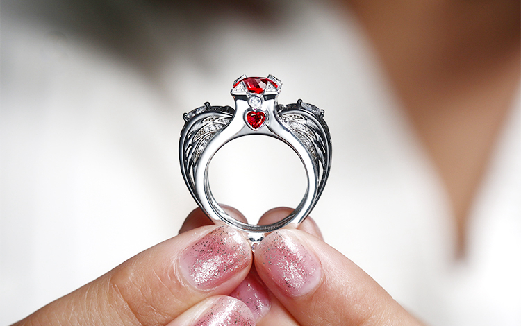 【vancarovancaro 戒指/指环】vancaro/vancaro s925银天使之翼心钻