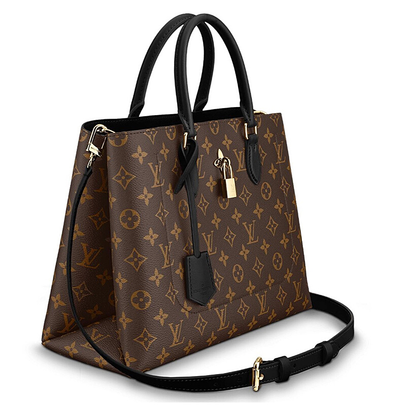 louis vuitton/路易威登 lv 女包新款老花带锁托特手提单肩商务包