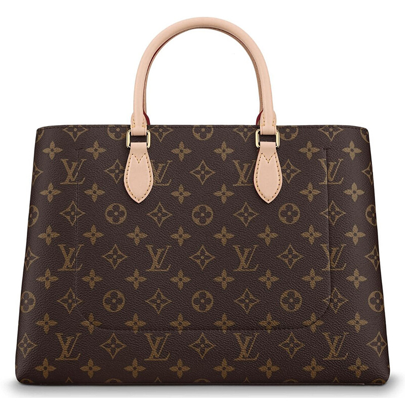 louis vuitton/路易威登 lv 女包新款老花带锁托特手提单肩商务包