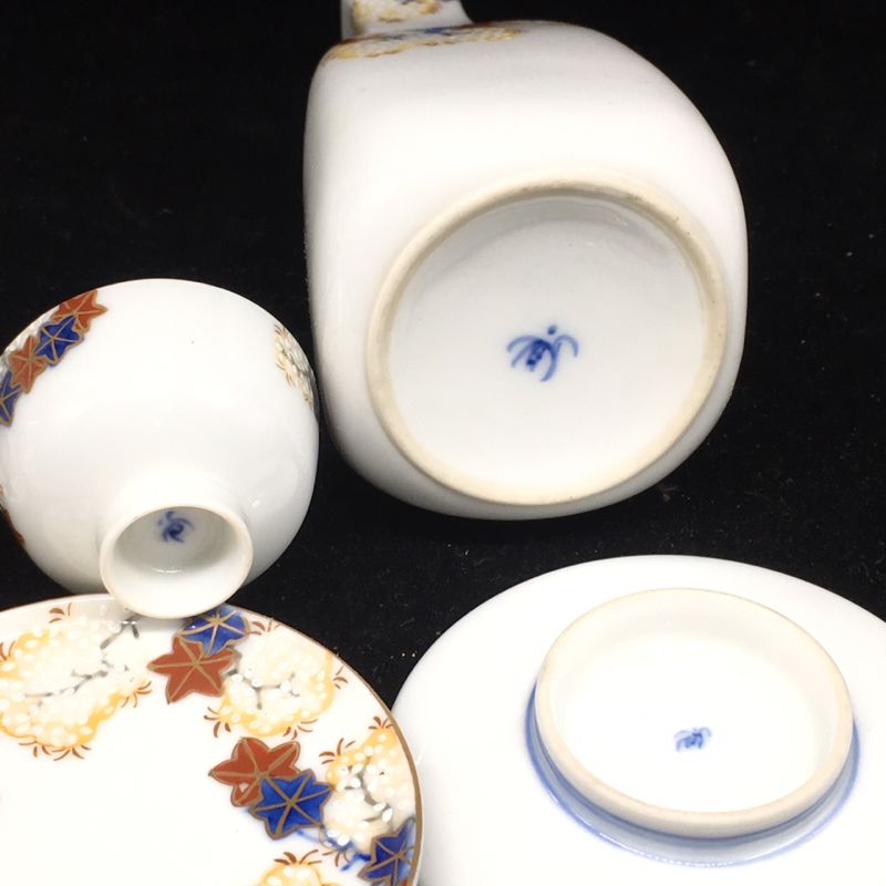 geichie/艺智绘 日本国礼瓷香兰社作枫叶纹纹饰酒具套装