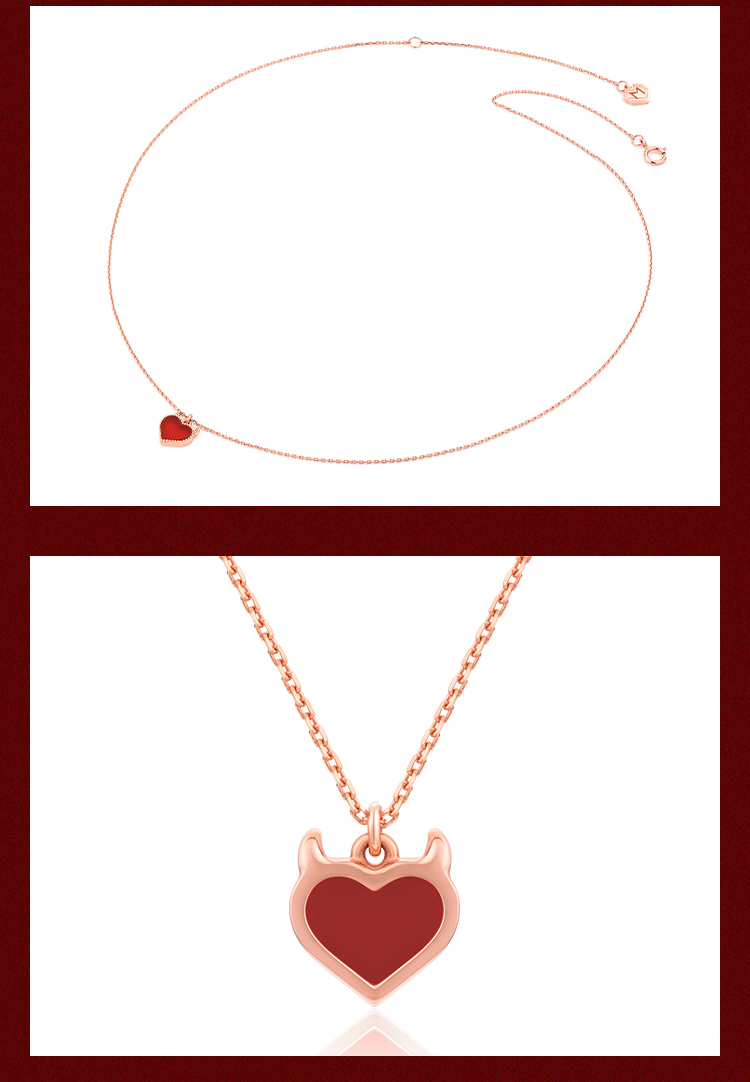 chow tai fook/周大福monologue独白恶魔之心18k金玉石项链ma1335