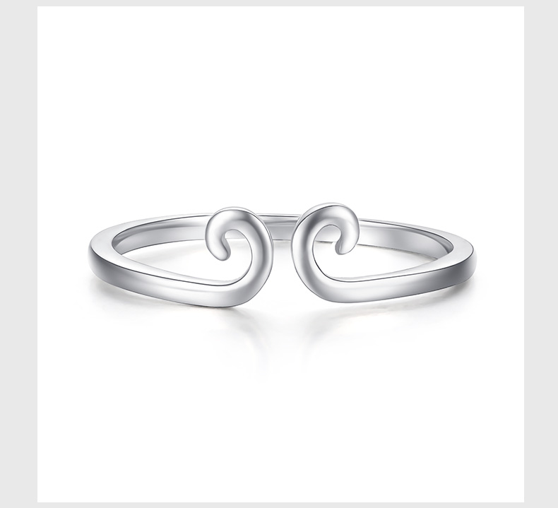 chow tai seng/周大生铂金戒指正品紧箍咒素戒女戒镂空简约指环pt950