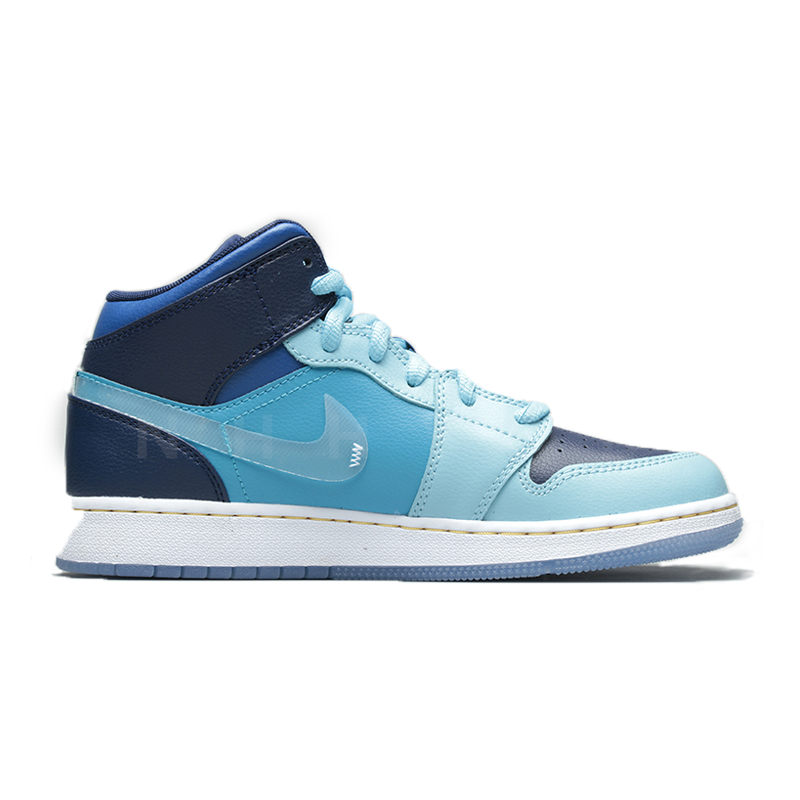 nike耐克 篮球鞋 女士 19秋冬 蓝色 air jordan 1 mid gs fly乔aj1