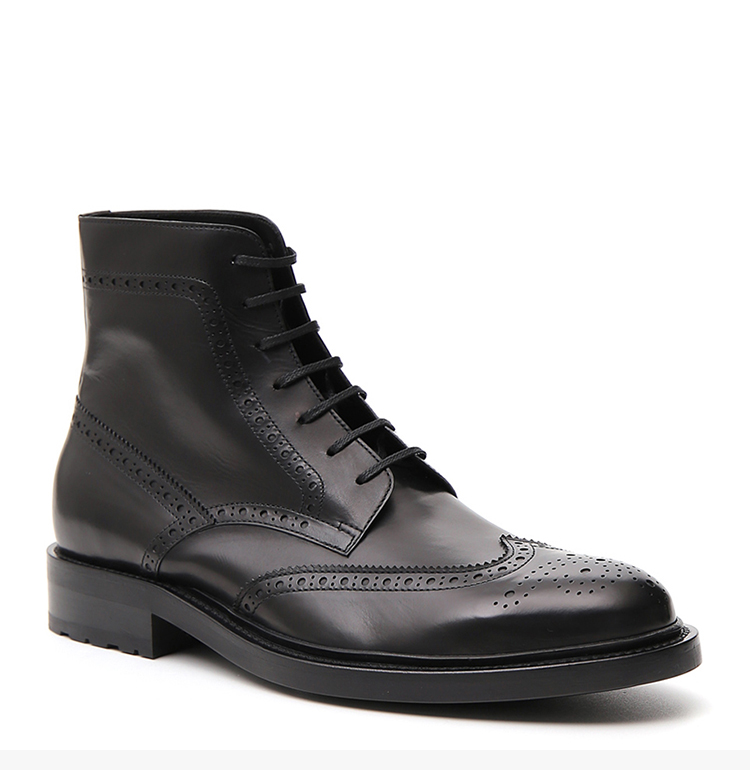 saint laurent paris/圣罗兰 ysl 男士黑色皮革商务休闲鞋及踝靴短靴