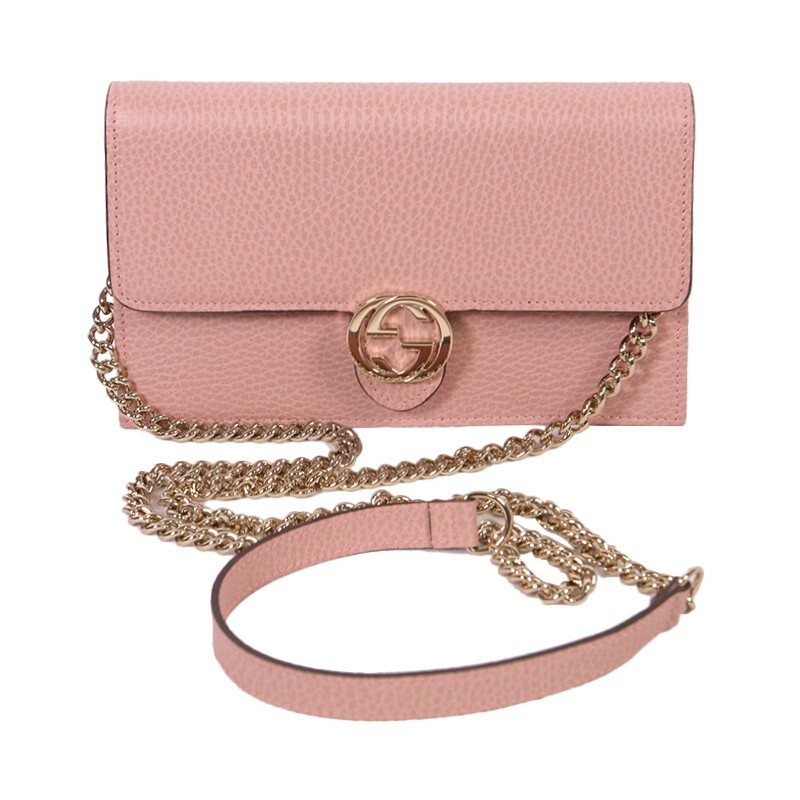 gucci/古驰 古驰女包双g扣风琴小方包时尚荔枝纹真皮单肩斜挎包翻盖