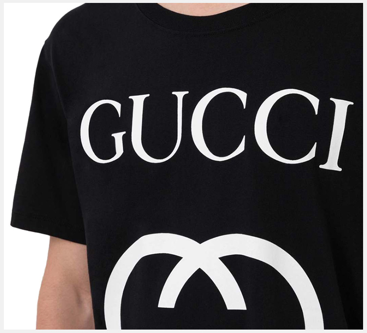 【国内现货】gucci/古驰 鹿晗同款 男士互扣式双g徽标纯棉时尚休闲