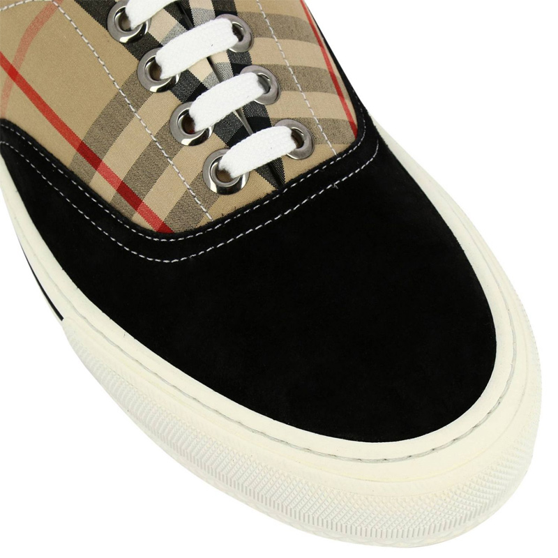 burberry/博柏利男鞋 男士经典格纹格纹织物系带休闲