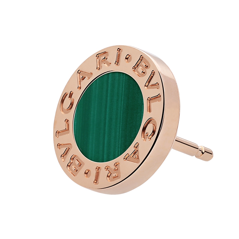 【包税】bvlgari/宝格丽 bvlgari系列 单只 圆形18k金玫瑰金镶孔雀石