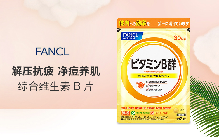 fancl/芳珂 综合维生素b片 60粒*2袋/2个月量 日本本土版 解压抗疲 净