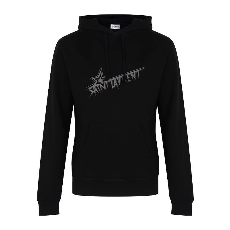 paris/saint laurent paris 19秋冬 男女同款 字母印花连帽男卫衣