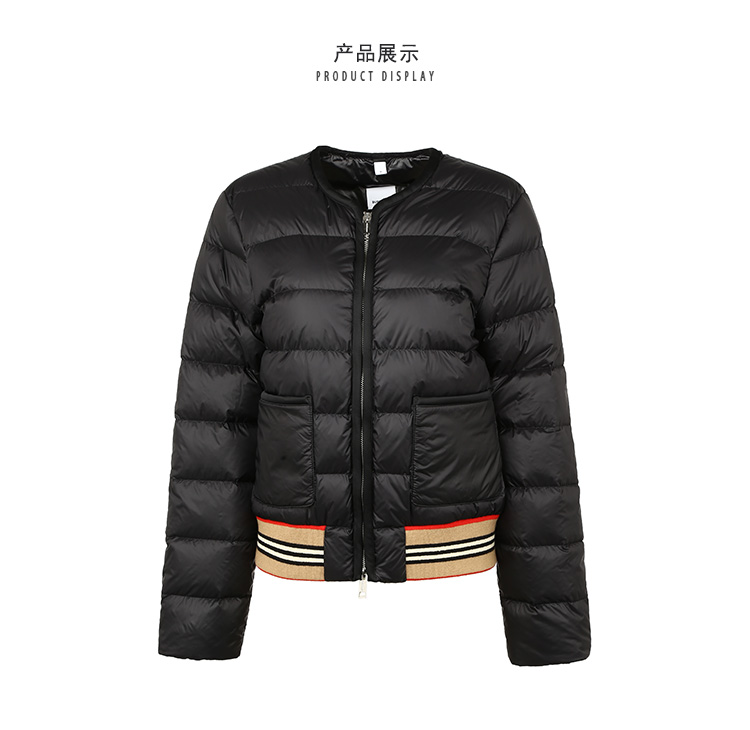 19秋冬burberry/博柏利黑色女士羽绒服8018756