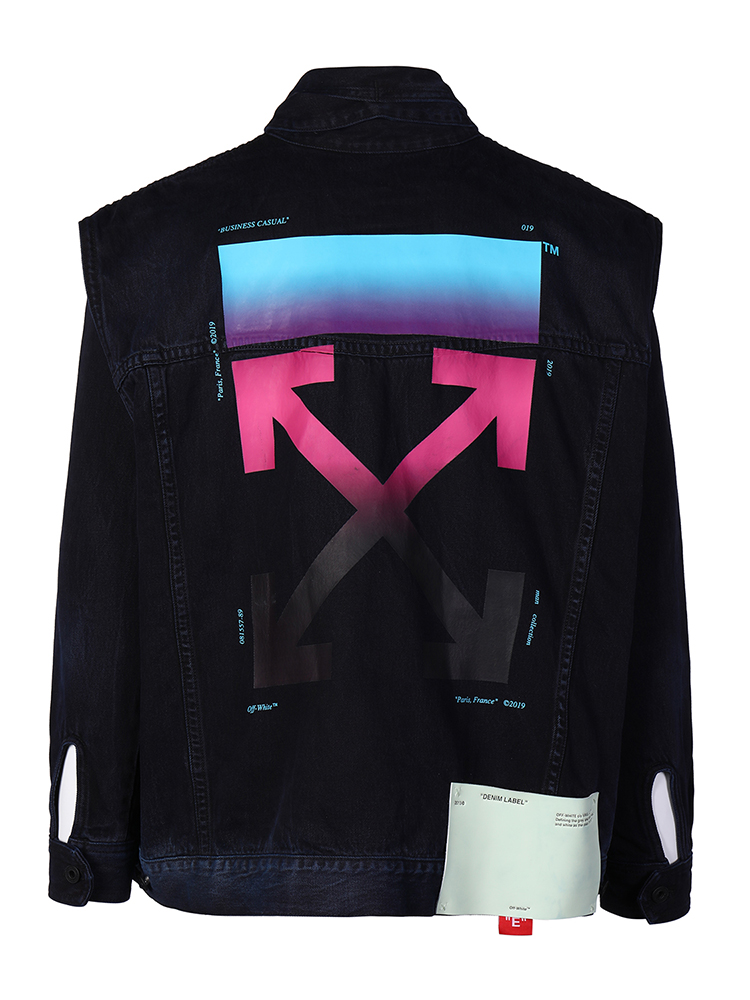 off-white/off-white假两件男女情侣装宽松牛仔夹克外套