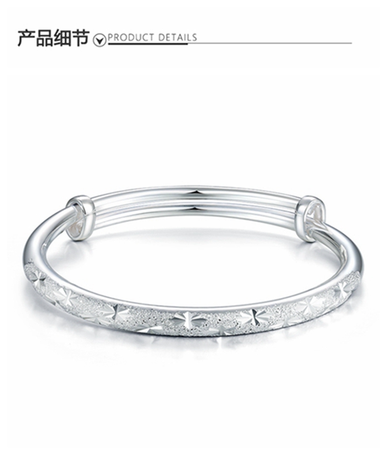 金大福/金大福新品珠宝首饰简约满天星999足银手镯女可调节agec00009